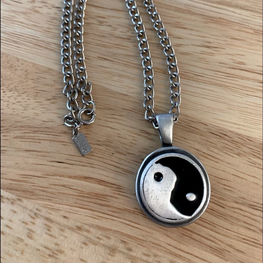 Vintage Yin Yang Necklace 18” Chinese Philosophy